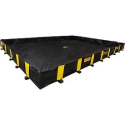Justrite Leckage-Faltwanne XT, H 4600 x B 3000 x H 305 mm, bis 4240 L, schwarz