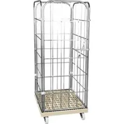 Kunststoff-Rollplatte mit 2 Seitengittern, 1 Rückwand, 1 Vorderwand, grau RAL 7032