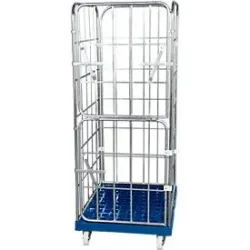 Kunststoffrollplatte, 2 Seitengittern, 1 Rückwand, 2 halbe Vorderwände, enzianblau RAL5010