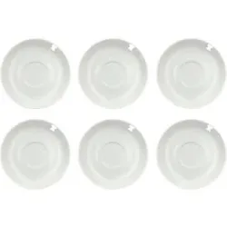 Kaffeeuntertasse Solea, Ø 150 mm, uni, weiss, Porzellan, 6 Stück