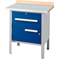 Kastenwerkbank Schäfer Shop Select PWi 75-0, Buche-Dekor Multiplexplatte, mit Stahlabdeckung, bis 750 kg, B 750 x T 700 x H 840 mm