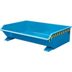 Bauer® Mini-Kippbehälter, extrem niedrige Bauhöhe, lackiert, Volumen 0,61 m³, RAL 5012 lichtblau