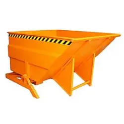 Bauer® Kippbehälter, grossvolumige Bauform, lackiert, Volumen 3 m³, RAL 2000 gelborange