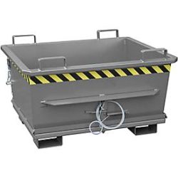 Bauer® Stapelbarer Klappbodenbehälter, lackiert, Volumen 0,5 m³, RAL 7005 mausgrau