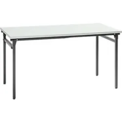 Klapptisch, stabiles 4-Fussgestell mit Spezial-Klappbeschlag, B 1200 x T 800 x H 725 mm, lichtgrau/schwarz