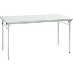Klapptisch, stabiles 4-Fussgestell mit Spezial-Klappbeschlag, B 1400 x T 700 x H 725 mm, lichtgrau/lichtgrau
