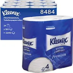 Kleenex Standard Toilettenpapier 4-lagig 8484CASE 24 Rollen à 160 Blatt