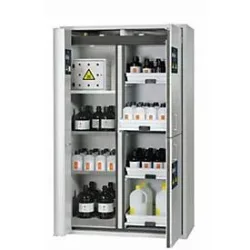 Kombi-Sicherheitsschrank Typ 90 asecos K-PHOENIX-90, Flügel- und Falttüren mit Türfeststellanlage, Front Lichtgrau, B 1197 x T 617 x H 1969 mm
