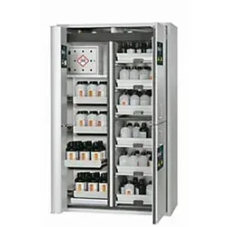 Kombi-Sicherheitsschrank Typ 90 asecos K-PHOENIX Vol.2-90, Flügel- und Falttüren mit Schliess-Automatik, Front Lichtgrau, B 1197 x T 617 x H 1969 mm