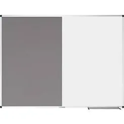 Kombiboard Legamaster UNITE, Pinboard & Whiteboard, B 1200 x T 12,6 x H 900 mm, Markerablage, lackierter Stahl & Filz, weiss & grau