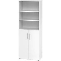 Hammerbacher Schrank V968T3/W/W/BS Weiß 80 x 42 x 215,4 cm
