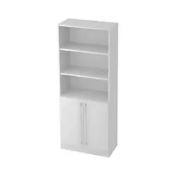 Hammerbacher Regalschrank Matrix 4 Fachböden Lichtgrau 800 x 420 x 2.004 mm