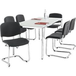 Komplettangebot Tisch, 1600 x 800 mm und 6 x ISO Swing