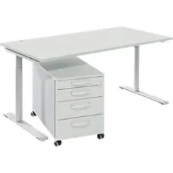Komplettset Modena Flex, Schreibtisch B 1600 mm, höhenverstellbar