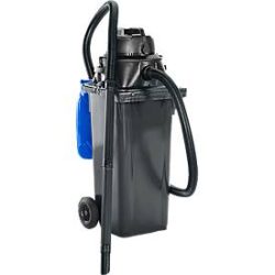 Komplettset Nass-Trockensauger, mit Werkzeugsteckdose, inkl. Grossmülltonne für 120 l, 1 Patronenfilter & 1 Vliesfilter, blau