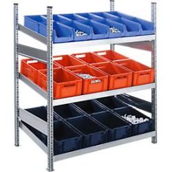 Komplettregal MBR 3000, Anbaufeld, 3 schräge Fachebene, 1536 x 600 x 1292 mm