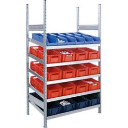 Komplettregal MBR 3000, Anbaufeld, 5 schräge Fachebene, 2278 x 500 x 1292 mm