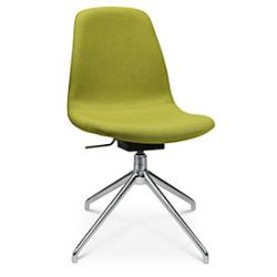 Konferenzsessel Topstar Sitness Life 1.1, dreh-/sitzhöhenverstellbar, ohne Armlehnen, B 460 x T 390 x H 450-480 mm, 4-Fussgestell, Alu poliert & Stoff, gelb