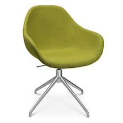 Konferenzsessel Topstar Sitness Life 2.0, dreh-/sitzhöhenverstellbar, Armlehnen, B 450 x T 390 x H 440-470 mm, 4-Fussgestell, Alu matt & Stoff, gelb