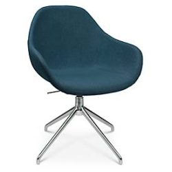 Konferenzsessel Topstar Sitness Life 2.0, dreh-/sitzhöhenverstellbar, Armlehnen, B 450 x T 390 x H 440-470 mm, 4-Fussgestell, Alu poliert & Stoff, petrol