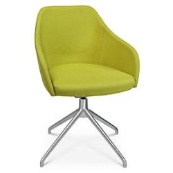 Konferenzsessel Topstar Sitness Life 2.1, dreh-/sitzhöhenverstellbar, Armlehnen, B 350-480 x T 460 x H 460-490 mm, 4-Fussgestell, Alu matt & Stoff, gelb