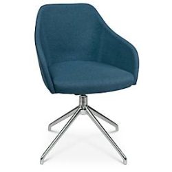 Konferenzsessel Topstar Sitness Life 2.1, dreh-/sitzhöhenverstellbar, Armlehnen, B 350-480 x T 460 x H 460-490 mm, 4-Fussgestell, Alu poliert & Stoff, petrol