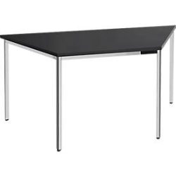 Konferenztisch, Trapez 1600 x 800 mm, schwarz