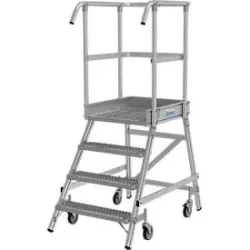 Podestleiter mit R13-Rutschhemmung, mit einseitigem Aufstieg, 4 Stufen inkl. Plattform KRAUSE