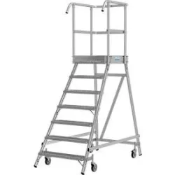 Podestleiter mit R13-Rutschhemmung, mit einseitigem Aufstieg, 7 Stufen inkl. Plattform KRAUSE
