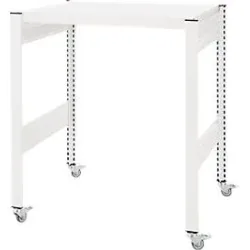 Kreativ-Tisch ORDO Professional, Grundtisch, multifunktional, herausnehmbare Schreibfläche, mobil, B 810 x T 635 x H 825 mm, Stahl, verkehrsweiss RAL 9016