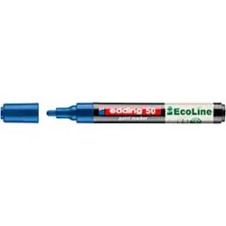 Lackmarker Edding 50 EcoLine, Schreibfarbe Blau, Rundspitze, Strichstärke 2-3 mm, mit Kappe, wasserbasiert, nachfüllbar, 1 Stück