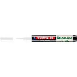 Lackmarker Edding 50 EcoLine, Schreibfarbe Weiss, Rundspitze, Strichstärke 2-3 mm, mit Kappe, wasserbasiert, nachfüllbar, 1 Stück