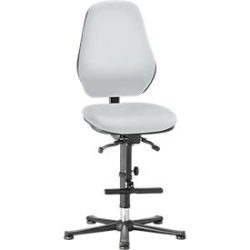 Labordrehstuhl LEANOS 9136, Kunstleder, grau