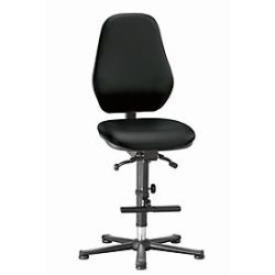 Labordrehstuhl LEANOS 9136, Kunstleder, Stamskin Top schwarz