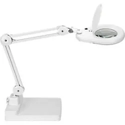 LED-Lupenleuchte MAULvisio, Leistung 8 W, 1200 lm, 3-Dioptrien-Linse, drehbarer Standfuss, weiss