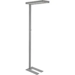 LED-Stehleuchte MAULjuvis, dimmbar, Bewegungs- und Tageslichtsensor, weissaluminium RAL 9006