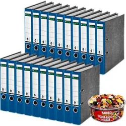 LEITZ® Ordner 1050 + 1kg HARIBO Color-Rado, DIN A4, Rückenbreite 52 mm, 20 Stück, blau