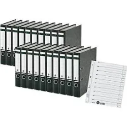 LEITZ® Ordner 1080, A4, 52 mm, Karton, Wolkenmarmor, 20 Stück + 1 x LEITZ® Trennblätter