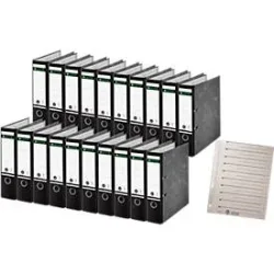 LEITZ® Ordner 1080, A4, 80 mm, Karton, Wolkenmarmor, 20 Stück + 1 x LEITZ® Trennblätter