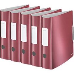 LEITZ® Ordner Active Style, DIN A4, Rückenbreite 82 mm, 5 Stück, granat rot