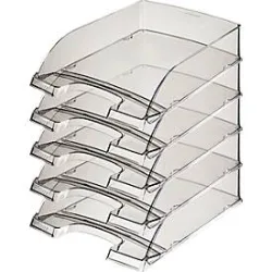 LEITZ® Ablagekorb Standard 5226, Kunststoff, 5 Stück, transparent grau