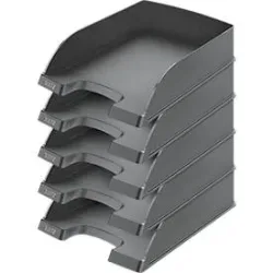 LEITZ® Ablagekorb Standard 5227, Kunststoff, 5 Stück, schwarz