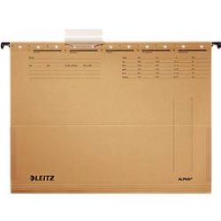 Leitz ALPHA Hängetaschen 1916 A4 V-Base 15 mm 250 g/m² Naturbraun 100% Recycelter Natron-Karton 10 Stück