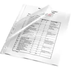Leitz Prospekthüllen DIN A4 Genarbt Transparent 130 Mikron PP (Polypropylen) Oben und links 11 Löcher 4784 100 Stück
