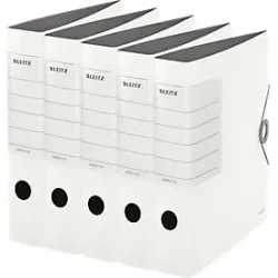 LEITZ® Qualitätsordner SOLID, DIN A4, Rückenbreite 62 mm, 5 Stück, weiss