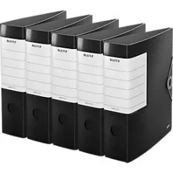 LEITZ® Qualitätsordner SOLID, DIN A4, Rückenbreite 82 mm, 5 Stück, schwarz