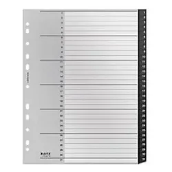Leitz Recycle Register 1218 DIN A4 Maxi CO2 Neutral Schwarz 31-teilig 11 Löcher 90% Recycelter Kunststoff 1 bis 31