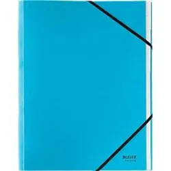 Leitz® Sammelmappe Recycle, A4, 12 Fächer mit Blanko-Taben, Inhaltsverzeichnis, Gummibandverschluss, 100 % recycelbar, Karton, blau