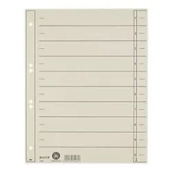 LEITZ® Trennblätter, DIN A4, Zahlen, 100 Stück, grau