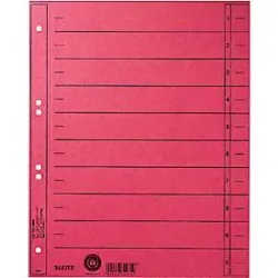 LEITZ® Trennblätter, DIN A4, Zahlen, 100 Stück, rot